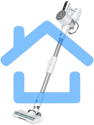 Пылесос вертикальный/ручной Timberk T-VCH-75 белый, питание от аккумулятора, 150 Вт, уборка сухая, пылесборник 1 л, работа от АКБ max 40 мин.