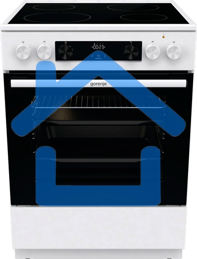 Плита электрическая Gorenje GEC6C40WD белый, конфорок 4 электрических, духовка 71 л, 60 см x 85 см x 60 см