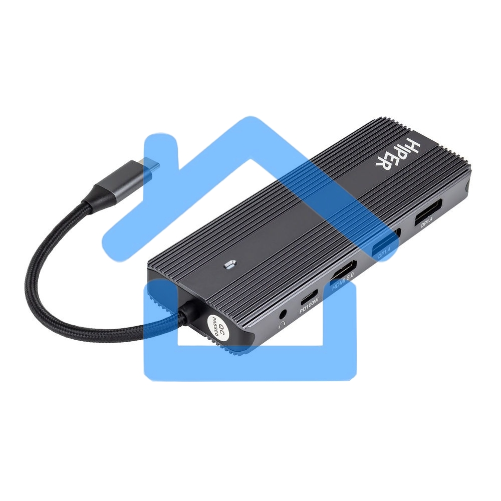 Док-станция HIPER Docking station USB-C HUB 11in1 (1*USB-C 100W PD, 1*HDMI 4K@60Hz, 2*DP 4K@60Hz, 2*USB-A 3.0 (5Gbps data), 1*USB-C 3.0 (5Gbps data), 1*microSD, 1*SD, 1*3.5mm audio, 1*RJ45 Gb)