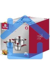 Набор 6 предметов (кастрюли 18, 20, ковш 14) Rondell (ST) RDS-817 Strike