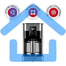 Кофеварка капельная Redmond CM704 серебристый/черный, исп. кофе - молотый, 1,8 л, 1000 Вт