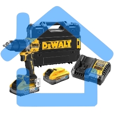 Дрель-шуруповерт DeWalt DCD805H2T, Аккумуляторная, 18В, 2 АКБ, Ударная, Кейс