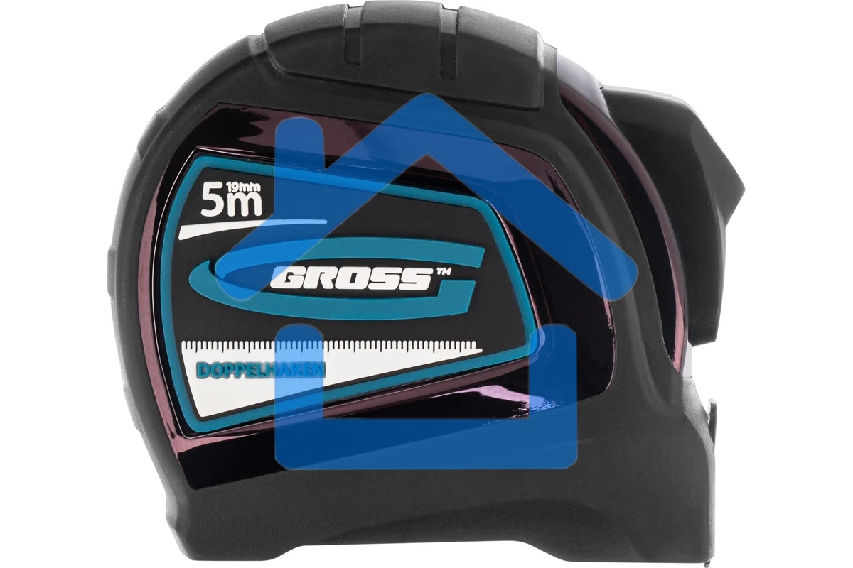 Рулетка GROSS 31123''doppelhaken'' 5м x 19мм двухсторонний зацеп нейлон двуст. шкала автоматич