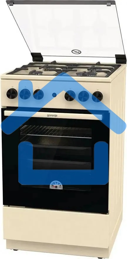 Плита газовая Gorenje GG5A21BEF бежевый, конфорок 4 газовых, духовка 70 л, 50 см x 85 см x 59.4 см