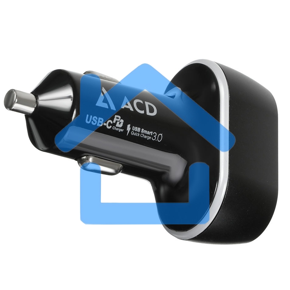 Автомобильное ЗУ ACD ACD-С632P-V1B 63Вт, 2xUSB 1PD+1QC, 3.6~20В/3А RTL