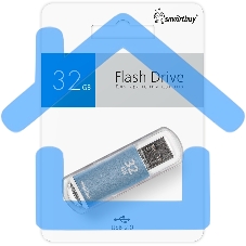 Флешка USB Smartbuy R/W V-Cut series Blue SB32 GbVC-B, 32 Gb, USB 2.0, R/W 25/15, голубой