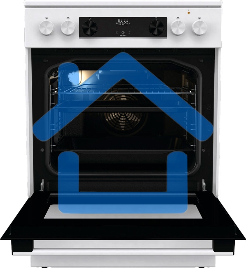 Плита электрическая Gorenje GEC6C40WD белый, конфорок 4 электрических, духовка 71 л, 60 см x 85 см x 60 см