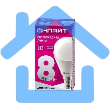 Лампа светодиодная ОНЛАЙТ 61135 OLL-G45-8-230-6.5K-E14