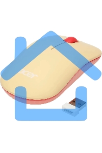 Мышь беспроводная Acer OMR205 бежевый/розовый, 1200 dpi, радиоканал, USB, кнопки - 3