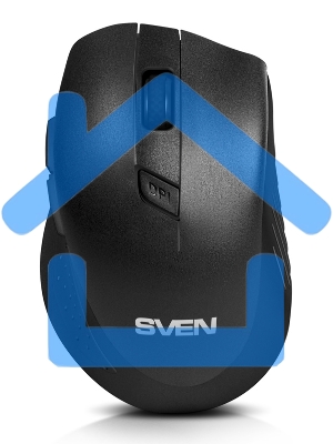 Мышь беспроводная SVEN RX-425W черный, 1600 dpi, радиоканал, USB, кнопки - 6