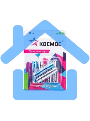 Элемент питания алкалиновый AAA/LR03 BP-6 (блист.6шт) Космос KOCLR03BL6