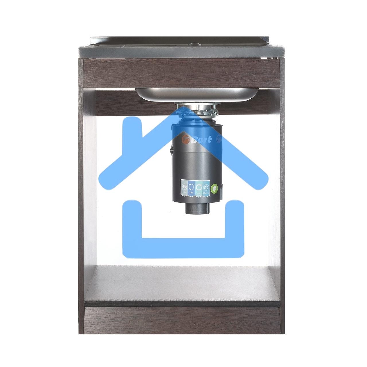 Измельчитель пищевых отходов Bort TITAN 4000 390 Вт; 4,2 кг/мин; 2800 об/мин; 1200 мл; Металл ; набор аксессуаров 4 шт [91275769] 91275769