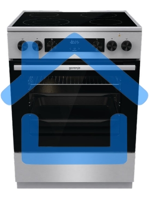Плита электрическая Gorenje GECS6C70XC серебристый, конфорок 4 электрических, духовка 71 л, 60 см x 85 см x 60 см