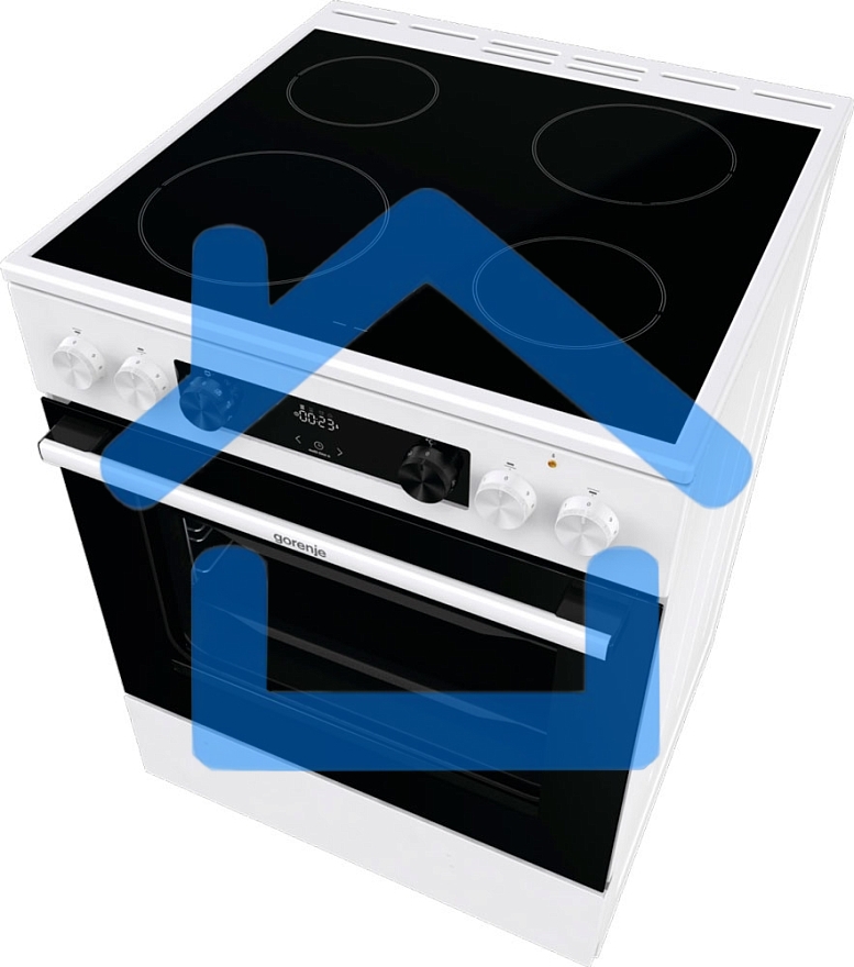 Плита электрическая Gorenje GEC6C40WD белый, конфорок 4 электрических, духовка 71 л, 60 см x 85 см x 60 см