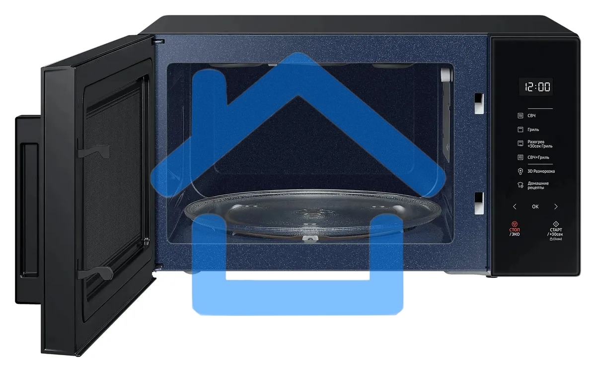 Микроволновая печь Samsung MG30T5018AK/BW черный, 30 л, 900 Вт, переключатели - сенсор