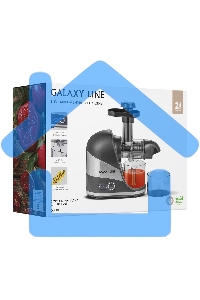 Соковыжималка Galaxy Line GL 0817, черный, шнековая, 200 Вт, 2 скорости, функция 