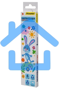 Карандаши цветные Silwerhof Веселые друзья 2.65мм, трехгранный профиль, дерево, ассорти, 6 цветов, коробка с европодвесом