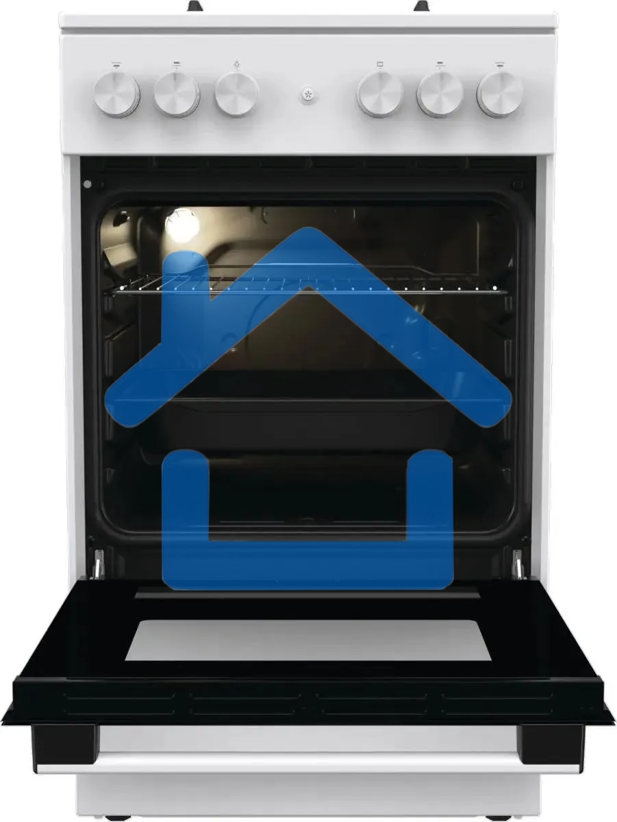 Плита газовая Gorenje GG5A11WF белый, конфорок 4 газовых, духовка 70 л, 50 см x 85 см x 59.4 см