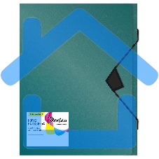 Папка-короб на резинке Silwerhof Perlen 255121-75, пластик, 0.8мм, A4 зеленый металлик