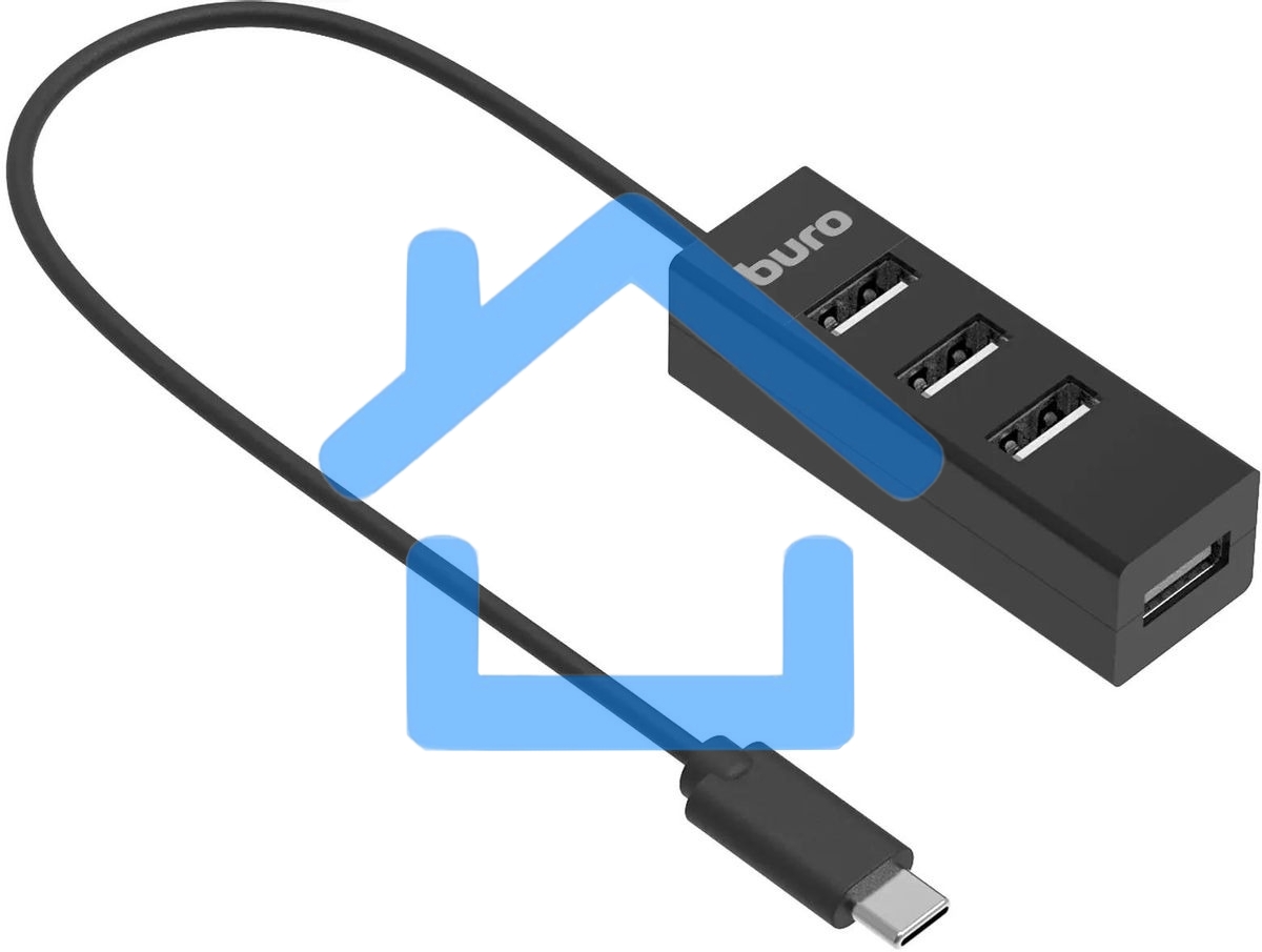 Разветвитель USB-C Buro BPH-C-1906 4порт. черный