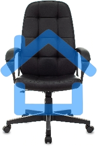 Кресло руководителя Бюрократ CH 002 черный, эко.кожа, крестов. пластик