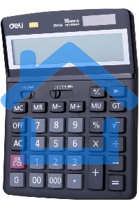 Калькулятор настольный Deli E39259 черный 16-разр.