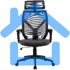 Кресло компьютерное Cactus CS-MC414-GY черный/серый, сетка/ткань, с подголов. крестов. пластик, пластик черный