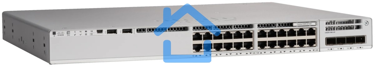 Коммутатор Catalyst 9300L 24-port 1G copper with fixed 4x1Gb SFP uplinks, PoE+, DNA Network Advantage Lic, C9300L-24P-4G-A