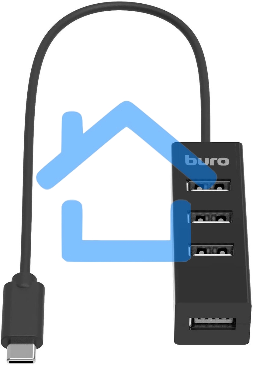 Разветвитель USB-C Buro BPH-C-1906 4порт. черный