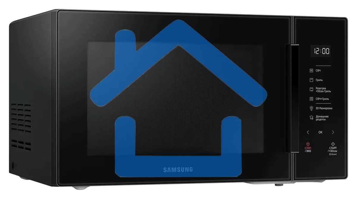 Микроволновая печь Samsung MG30T5018AK/BW черный, 30 л, 900 Вт, переключатели - сенсор