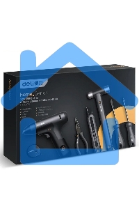 Набор ручного инструмента шуруповерт Deli HT0208 Home Series черный 8 предметов