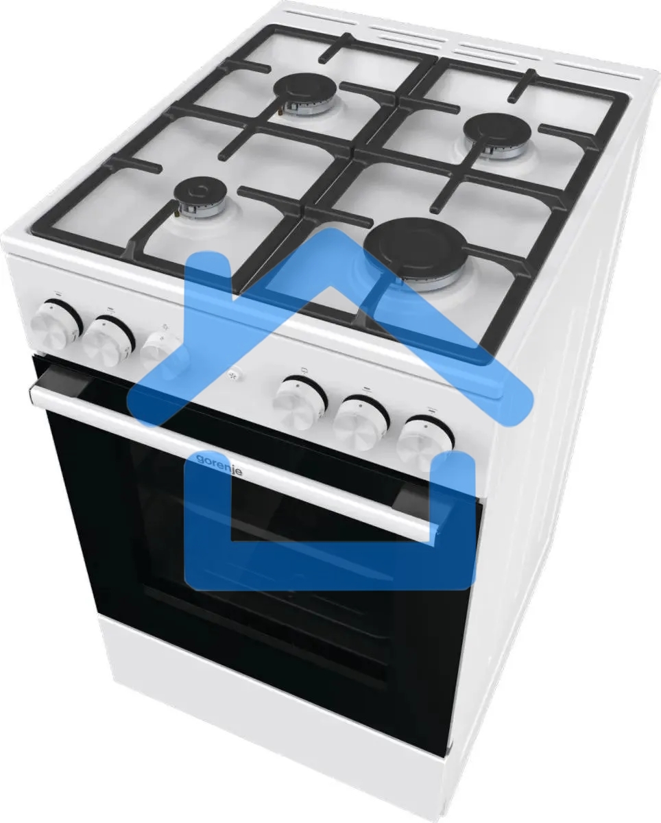 Плита газовая Gorenje GG5A11WF белый, конфорок 4 газовых, духовка 70 л, 50 см x 85 см x 59.4 см