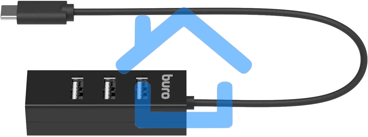 Разветвитель USB-C Buro BPH-C-1906 4порт. черный