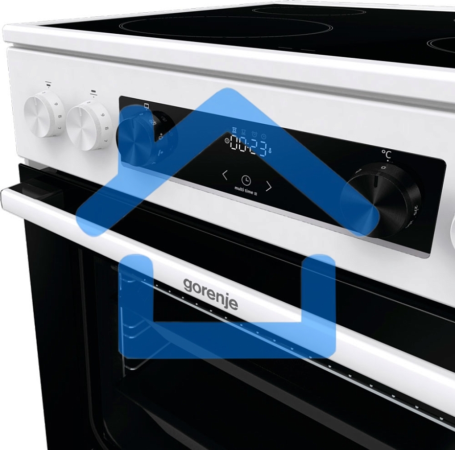 Плита электрическая Gorenje GEC6C40WD белый, конфорок 4 электрических, духовка 71 л, 60 см x 85 см x 60 см