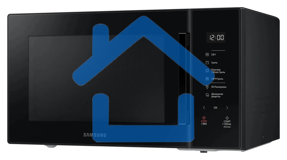 Микроволновая печь Samsung MG30T5018AK/BW черный, 30 л, 900 Вт, переключатели - сенсор