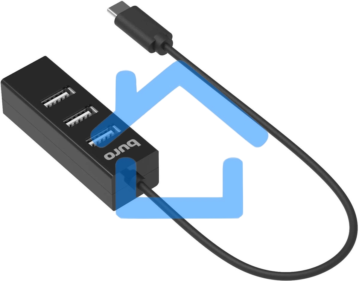 Разветвитель USB-C Buro BPH-C-1906 4порт. черный