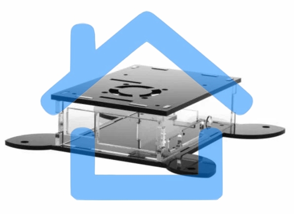 Корпус Qumo, VESA 100x100+вентилятор, Raspberry Pi 4, акрил, черный (RS043)