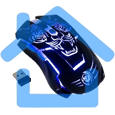 Мышь беспроводная Dialog Gan-Kata MRGK-12UR черный, 1600 dpi, радиоканал, USB, кнопки - 6