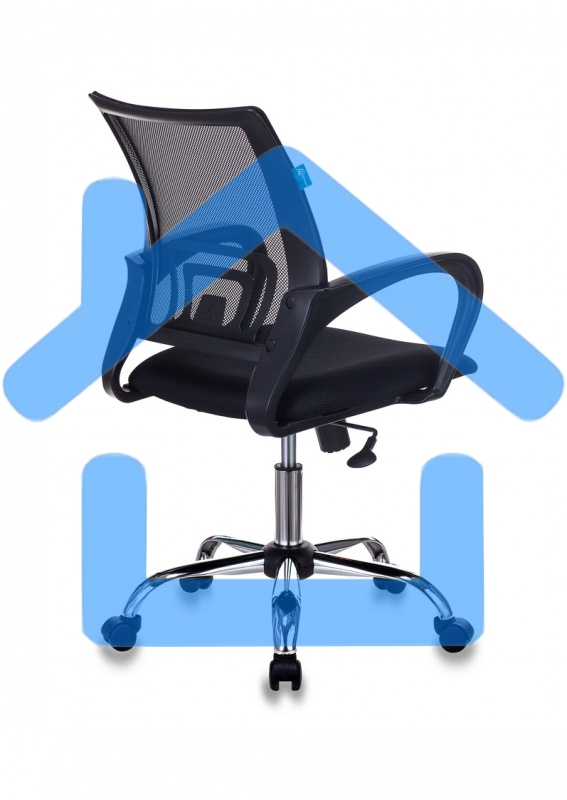 Кресло компьютерное Бюрократ CH-695N/SL/BLACK спинка сетка черный TW-01, сиденье черный TW-11, крестовина хром