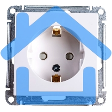 Механизм розетки 1-м СП W59 16А защ. шторки с заземл. белый SchE RS16-152-1-86