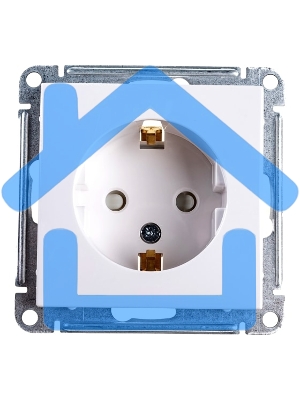 Механизм розетки 1-м СП W59 16А защ. шторки с заземл. белый SchE RS16-152-1-86