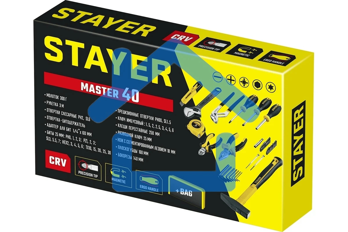Универсальный набор инструмента STAYER Master-40 для дома 40 предм.