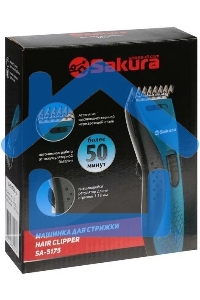 Машинка для стрижки Sakura SA-5175BL-U аккум 3-18 мм Soft Touch USB