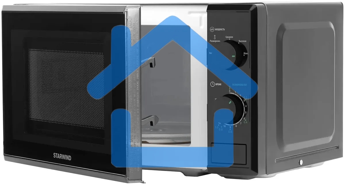 Микроволновая печь Starwind SWM5820 черный, 20 л, 700 Вт, переключатели - поворотный механизм