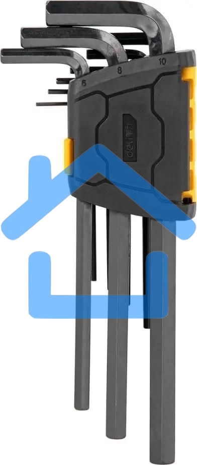 Набор шестигранных ключей Deli DL231209H Материал: CR-V. Спецификация: 1,5,2,2,5,3,4,5,6,8,10мм.