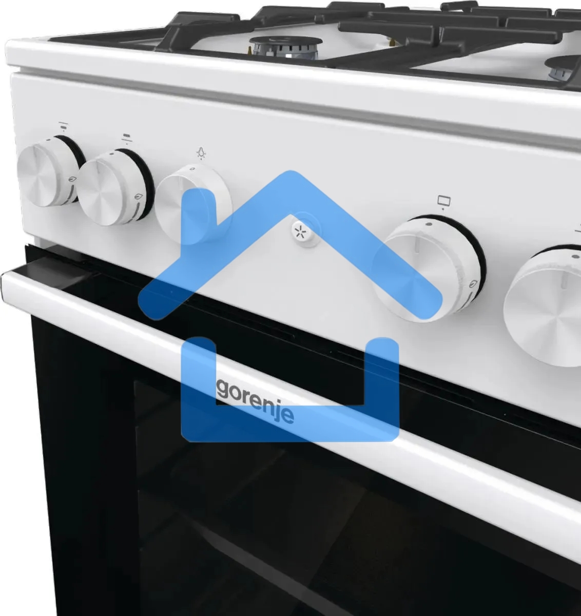 Плита газовая Gorenje GG5A11WF белый, конфорок 4 газовых, духовка 70 л, 50 см x 85 см x 59.4 см