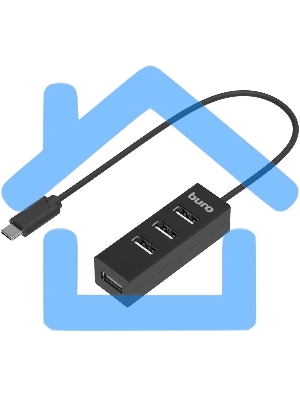 Разветвитель USB-C Buro BPH-C-1906 4порт. черный
