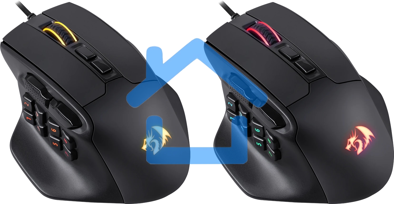 Мышь проводная REDRAGON Aatrox черный, 12400 dpi, USB, кнопки - 15
