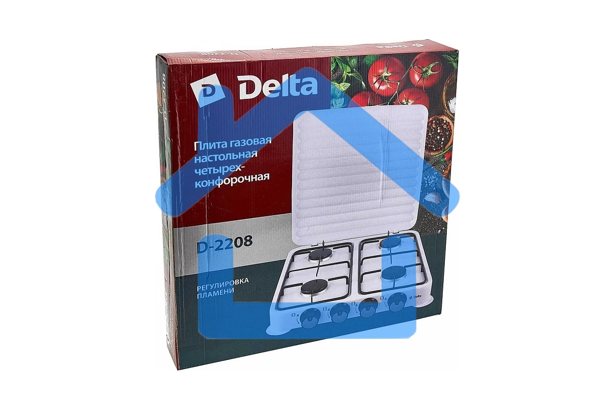 Плитка газовая Delta D-2208 четырехконфорочная, белый