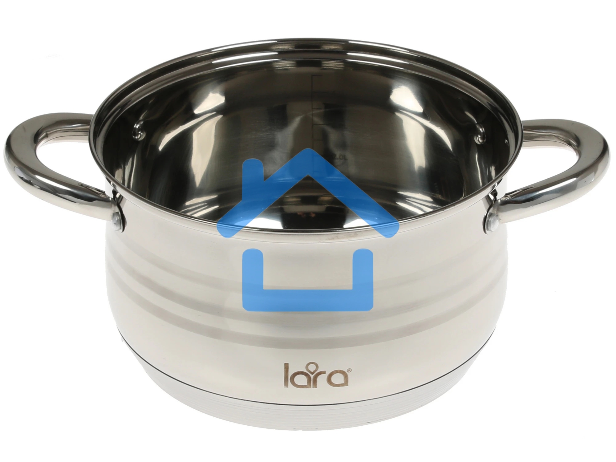 Кастрюля LARA LR02-584 SONATA 22x13 см, 4.9 л, нержавеющая сталь, индукция, с крышкой